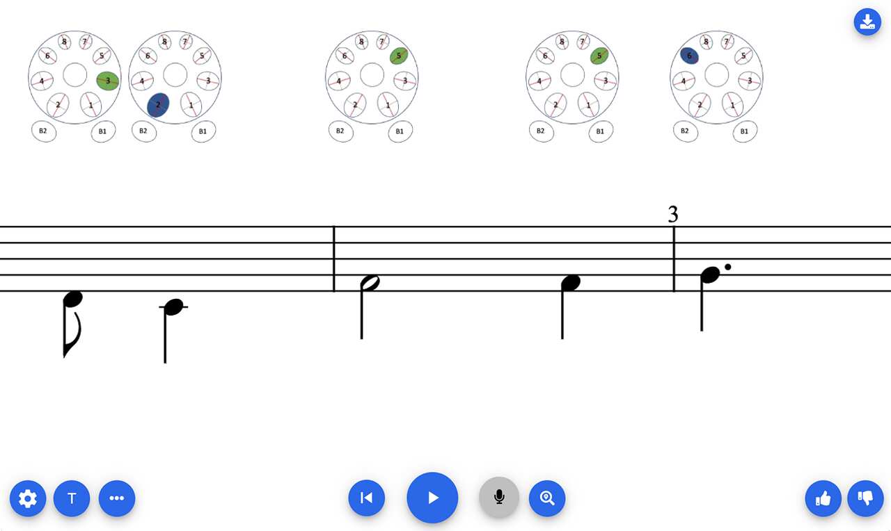 Partition de handpan avec tablature et images des doigtés