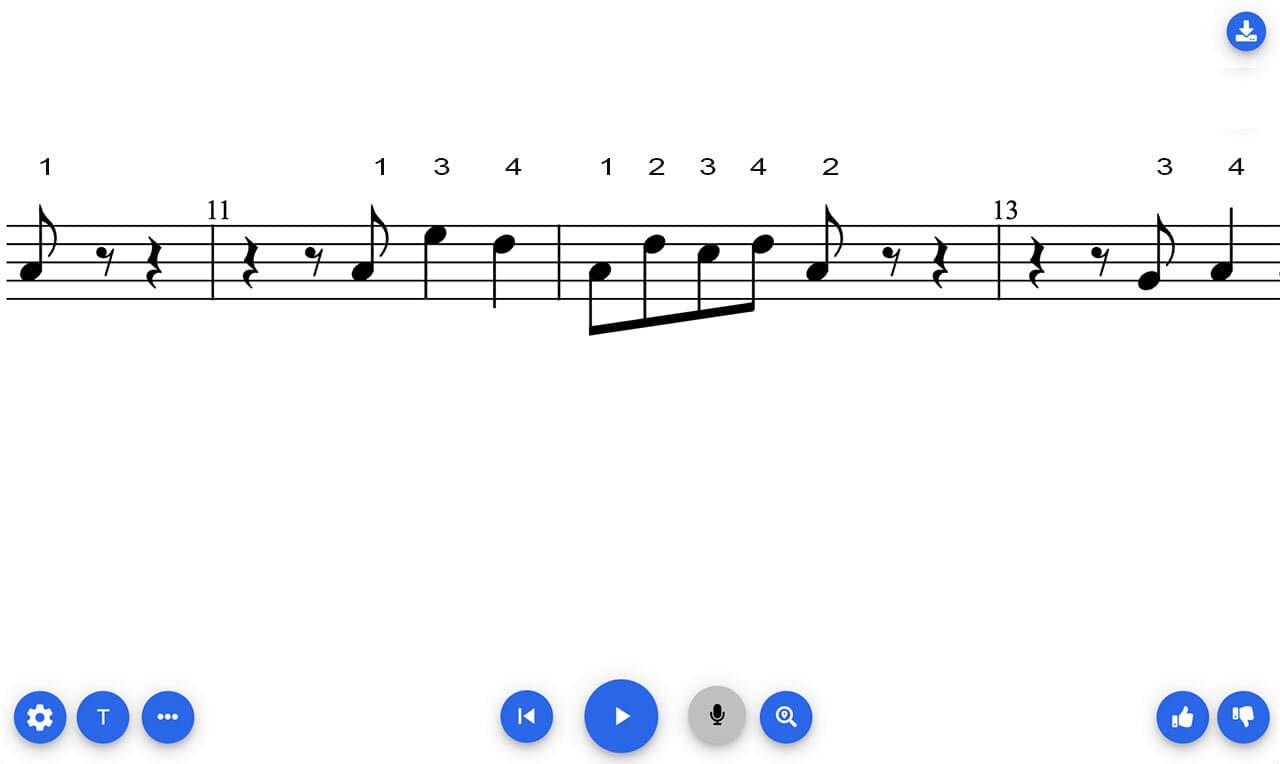 Partitions avec les notes 1-2-3 de handpan